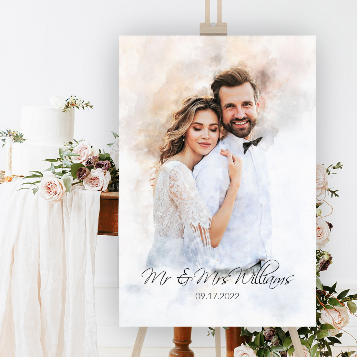 Personalized Portrait Painting, Wedding Gift, Couples Portrait, Anniversary presents