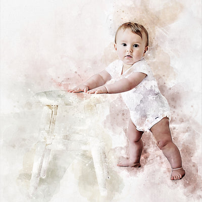 Custom Mother's Day Baby Portrait from Photo on Canvas