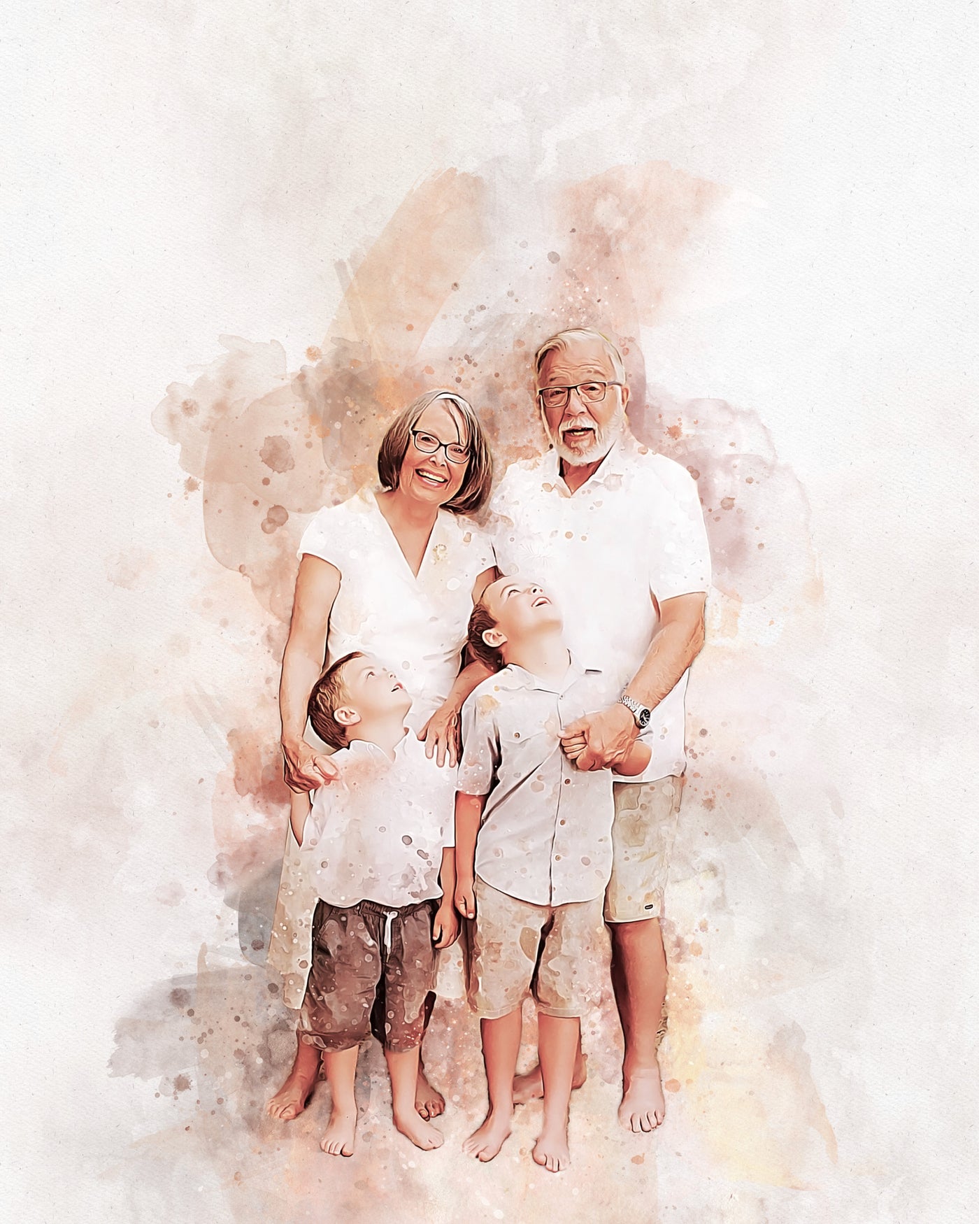Custom Portrait Family Painting | Personalized Gift for Grandma | Grandmother Appreciation Gift