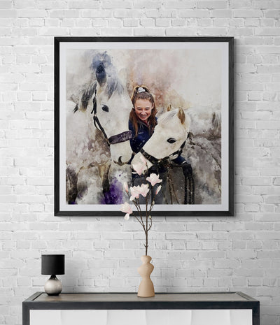Personalized Horse Riding Gift | Birthday Gift for Horse Lover | Custom Portrait