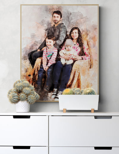 Personalized Family Wall Art Canvas | Custom Portrait Gift