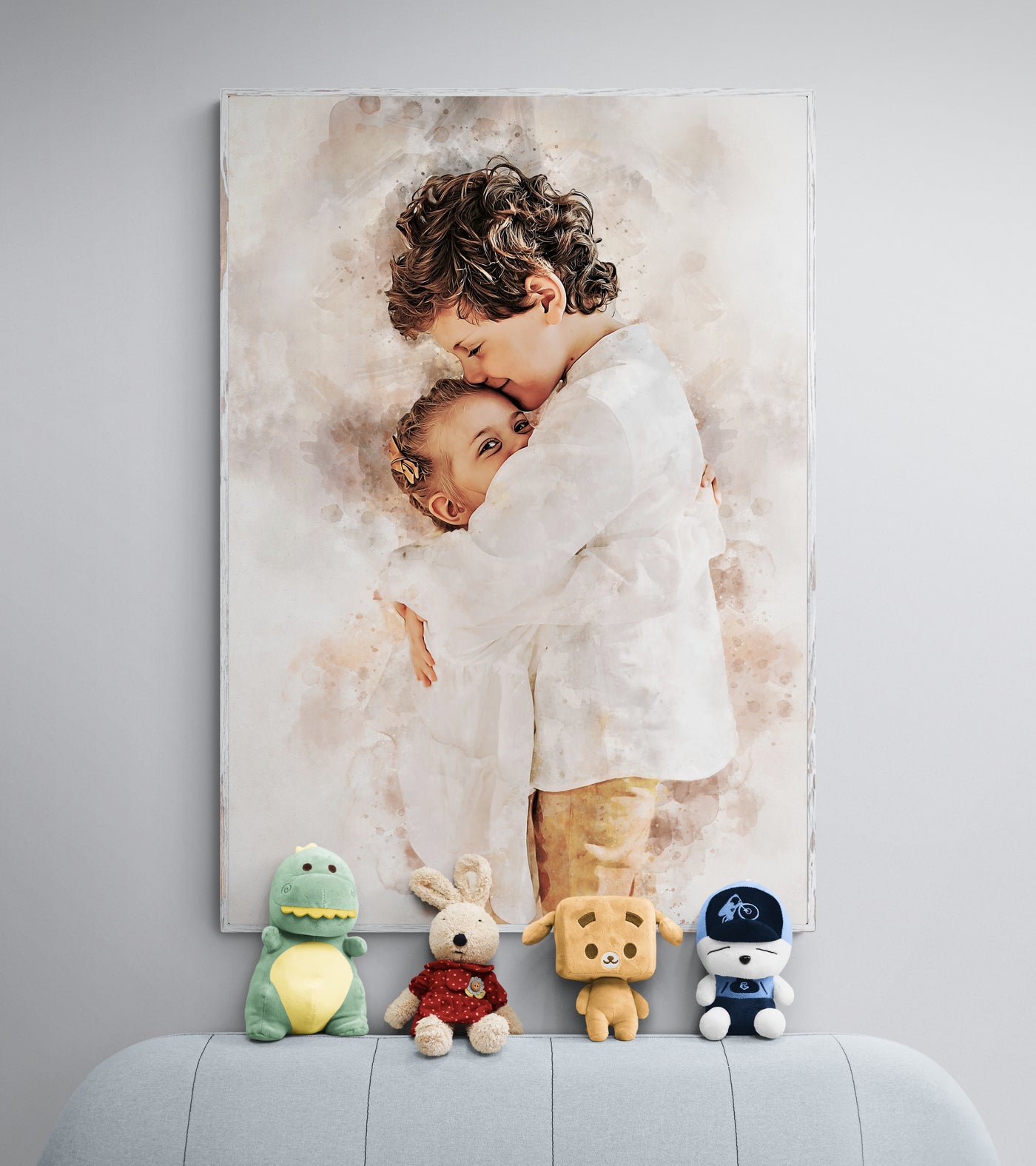 Personalized Brother-Sister Gift | Custom Kids Portrait Canvas