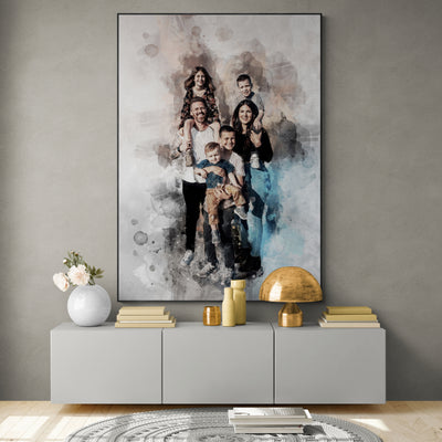 Personalized Family Portrait Painting | Birthday Gift for Parents