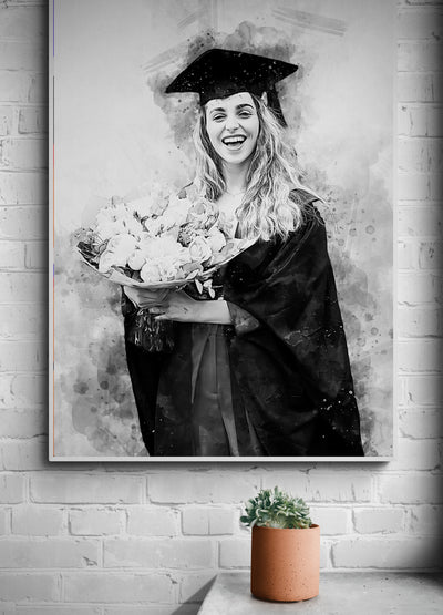 Black and white Prom portrait