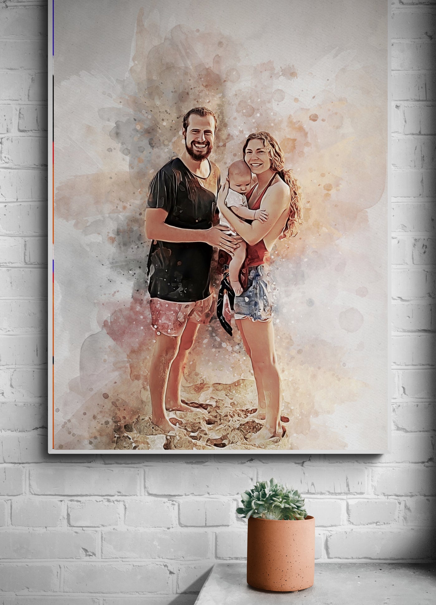 Personalized Family Nursery Portrait | Anniversary & Birthday Gift for mom or dad