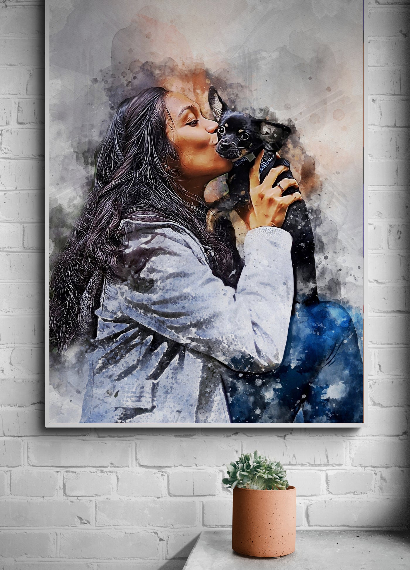 Personalized Gift for Sister | Birthday Gift for Her | Pet Portrait Custom Painting