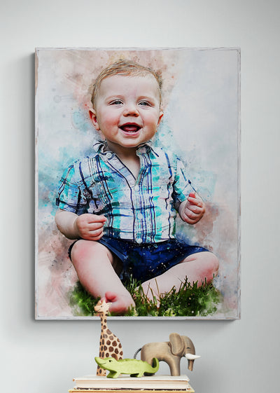 Personalized Baby Boy Mother's Day Canvas Portrait Gift