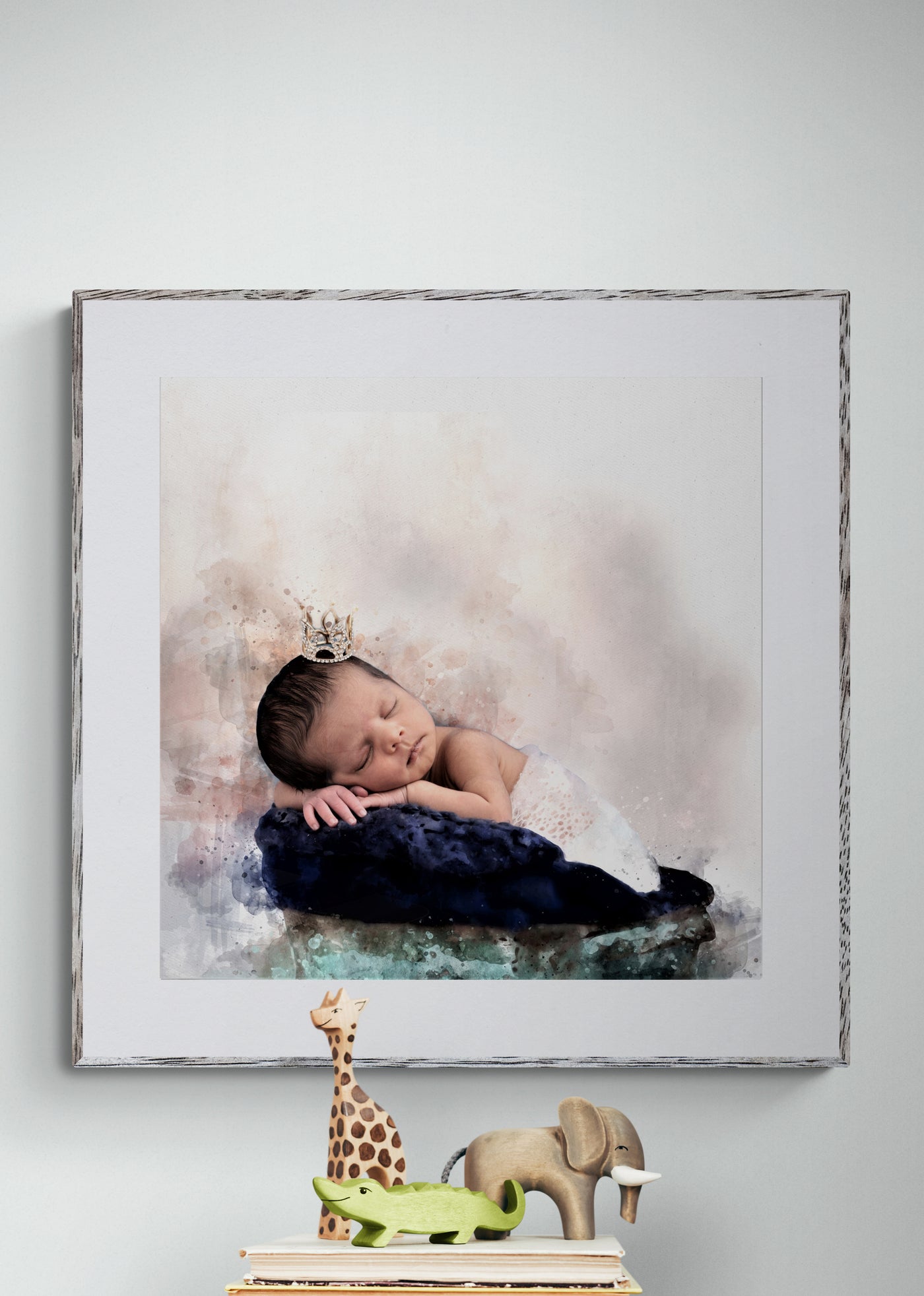 Mother's Day Portrait Gift, Baby Portrait Art on Canvas
