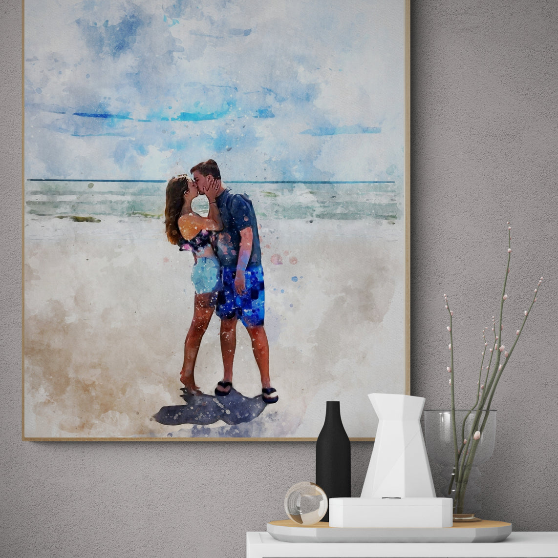 Personalized Watercolor Portrait from Photo - Perfect Honeymoon or Wedding Gift