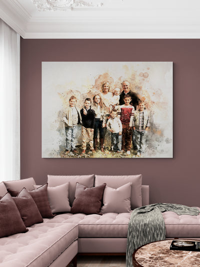 Personalized Father's Day Gift from Family | Custom Portrait from Photo