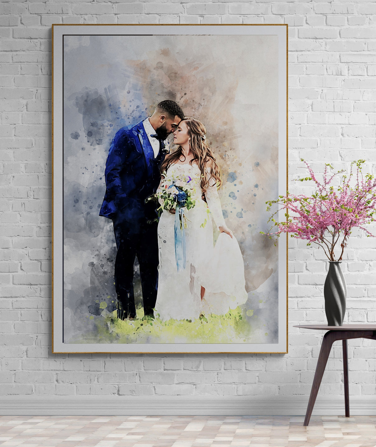 Personalized Couple Anniversary Gift | Custom Portrait from Photo | Gift from Kids, Family, or Daughter | Wedding Portrait Canvas Art