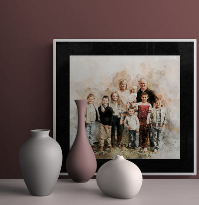 Personalized Digital Painting from Photo | Custom Wall Art for Wedding, Engagement, Anniversary | Watercolor Style