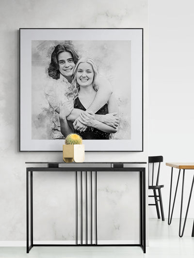 Friends Portrait Painting on Canvas Print