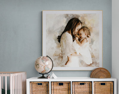 Mother's Day Gift from Baby - Personalized Portrait on Canvas
