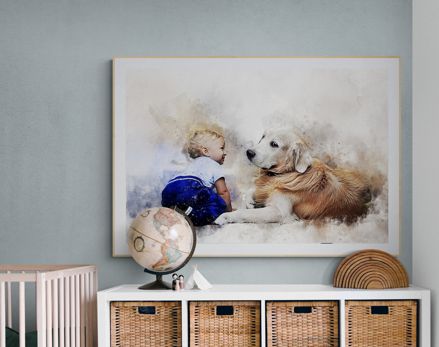 Custom Watercolor Family Portrait from Photo | Personalized Father's Day Gift