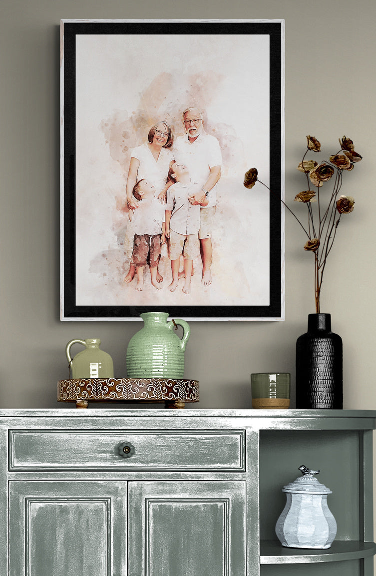 Custom Portrait Family Painting | Personalized Gift for Grandma | Grandmother Appreciation Gift