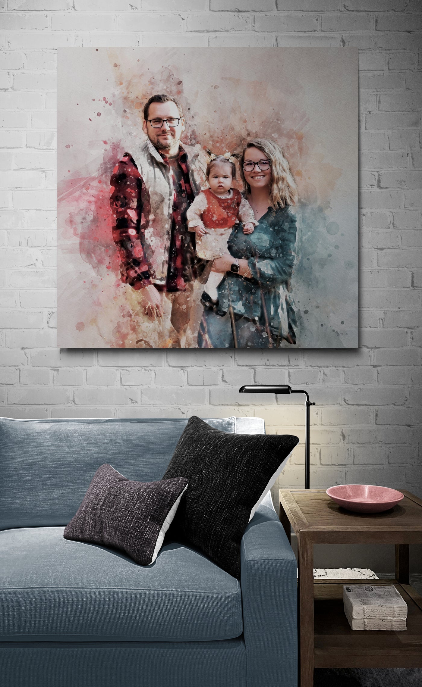 Personalized Family Portrait Painting | Nursery Portrait with Kids | Gift from Son to Dad | Father's Day, Birthday, Anniversary