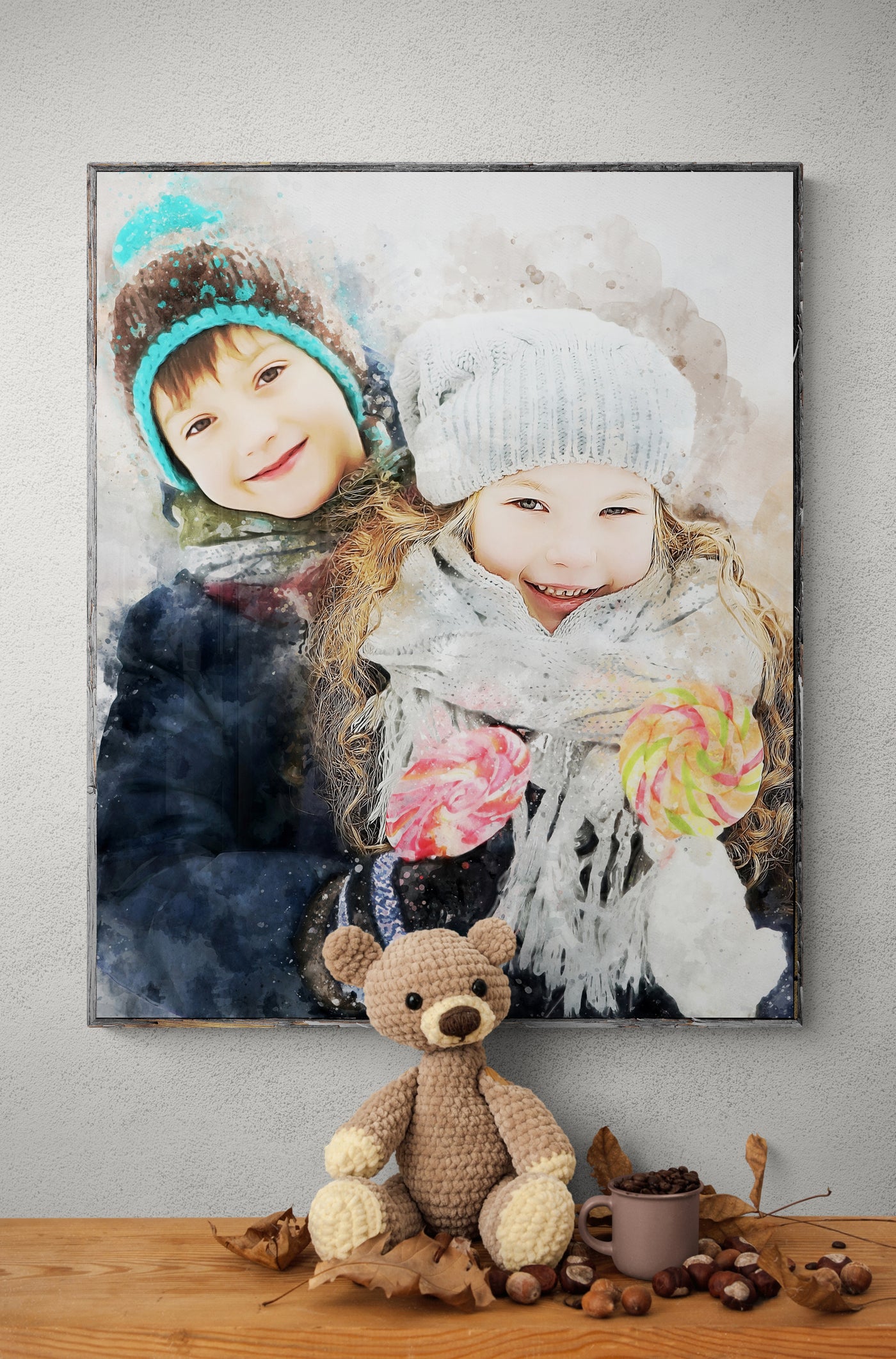 Personalized Brother Sister Birthday Gift - Custom Portrait Canvas Print | BeautifulPrint
