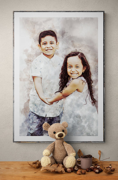 Personalized Brother and Sister Portrait | Best Friends Portraits from Photo