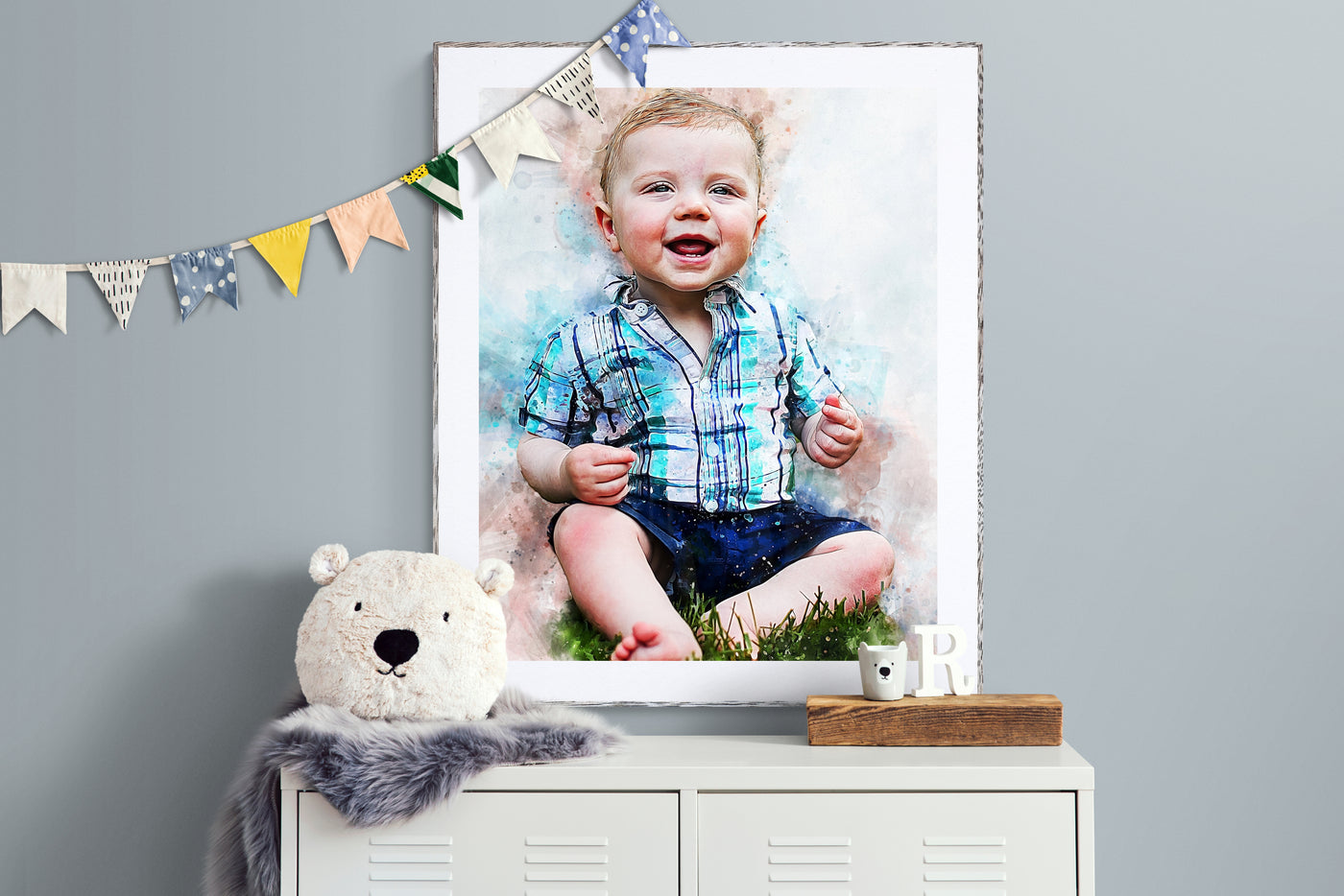 Personalized Baby Boy Mother's Day Canvas Portrait Gift