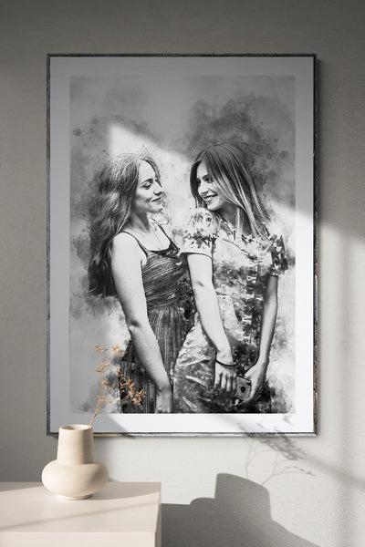 Sisters portrait art print