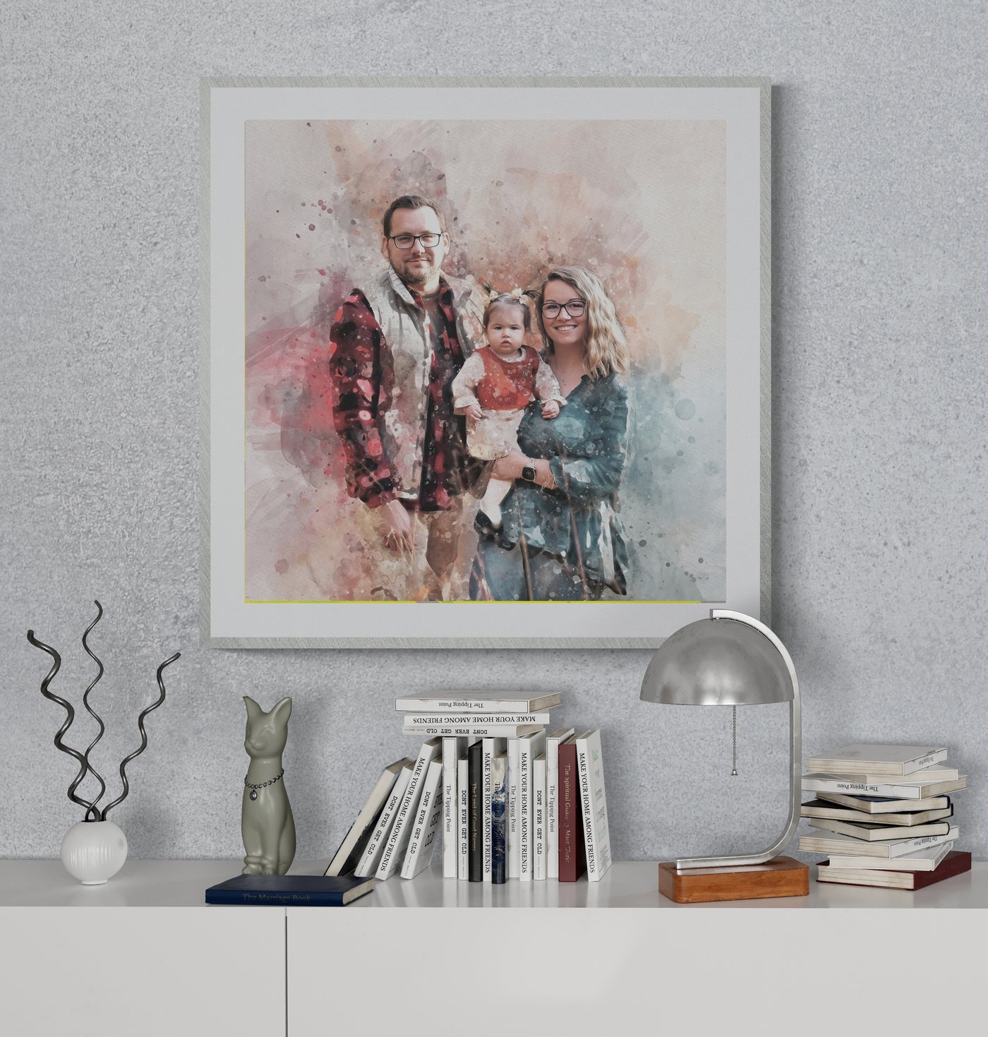Personalized Family Portrait Painting | Nursery Portrait with Kids | Gift from Son to Dad | Father's Day, Birthday, Anniversary