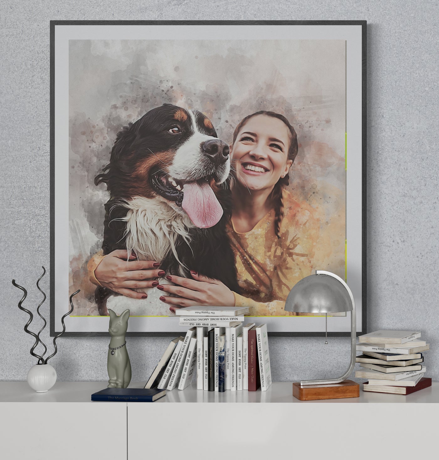 Custom Watercolor Pet Portrait from Photo | Personalized Gift for Pet Owners