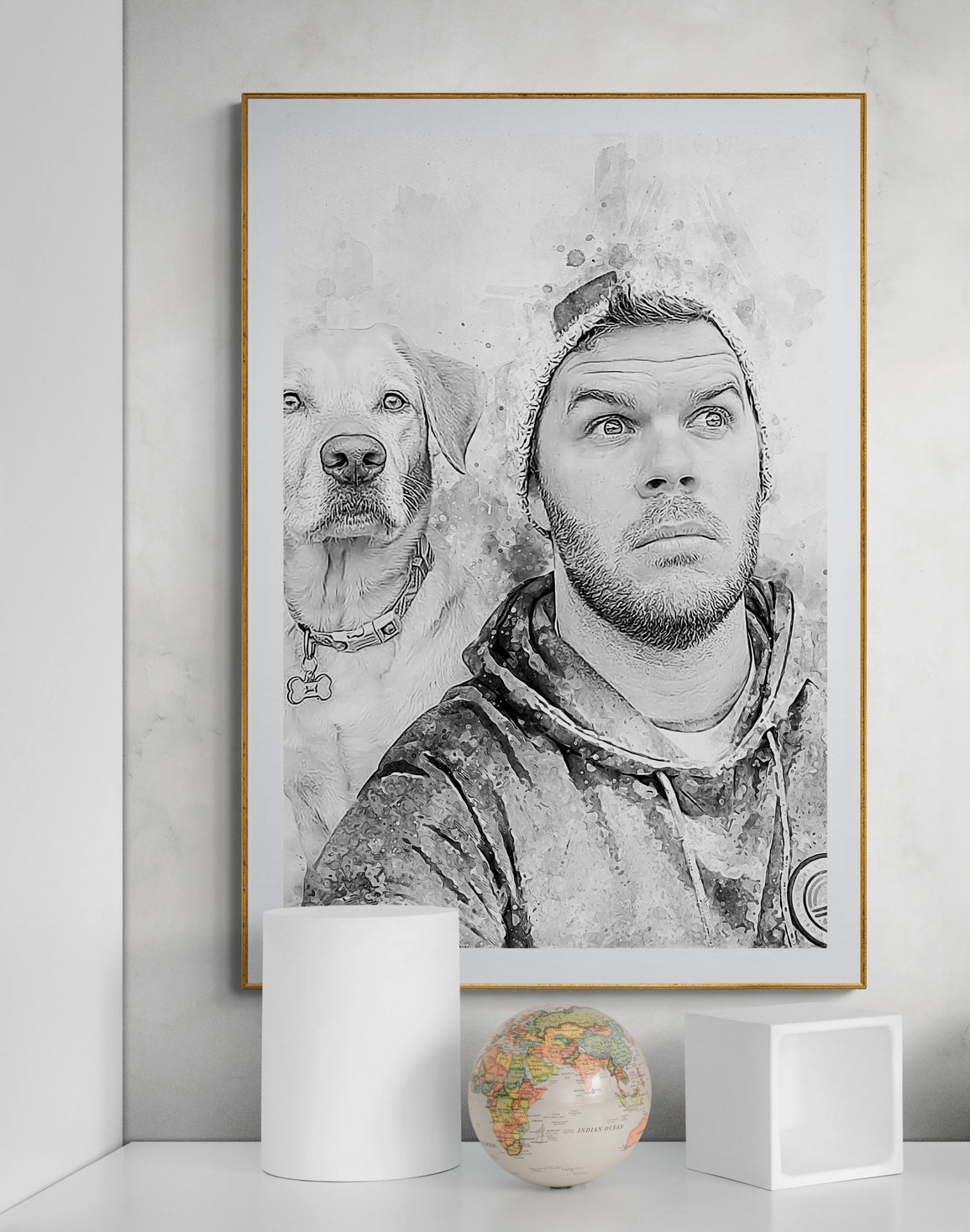 Personalized Dog Lover Gift for Men | Canvas Prints with Dog Portraits