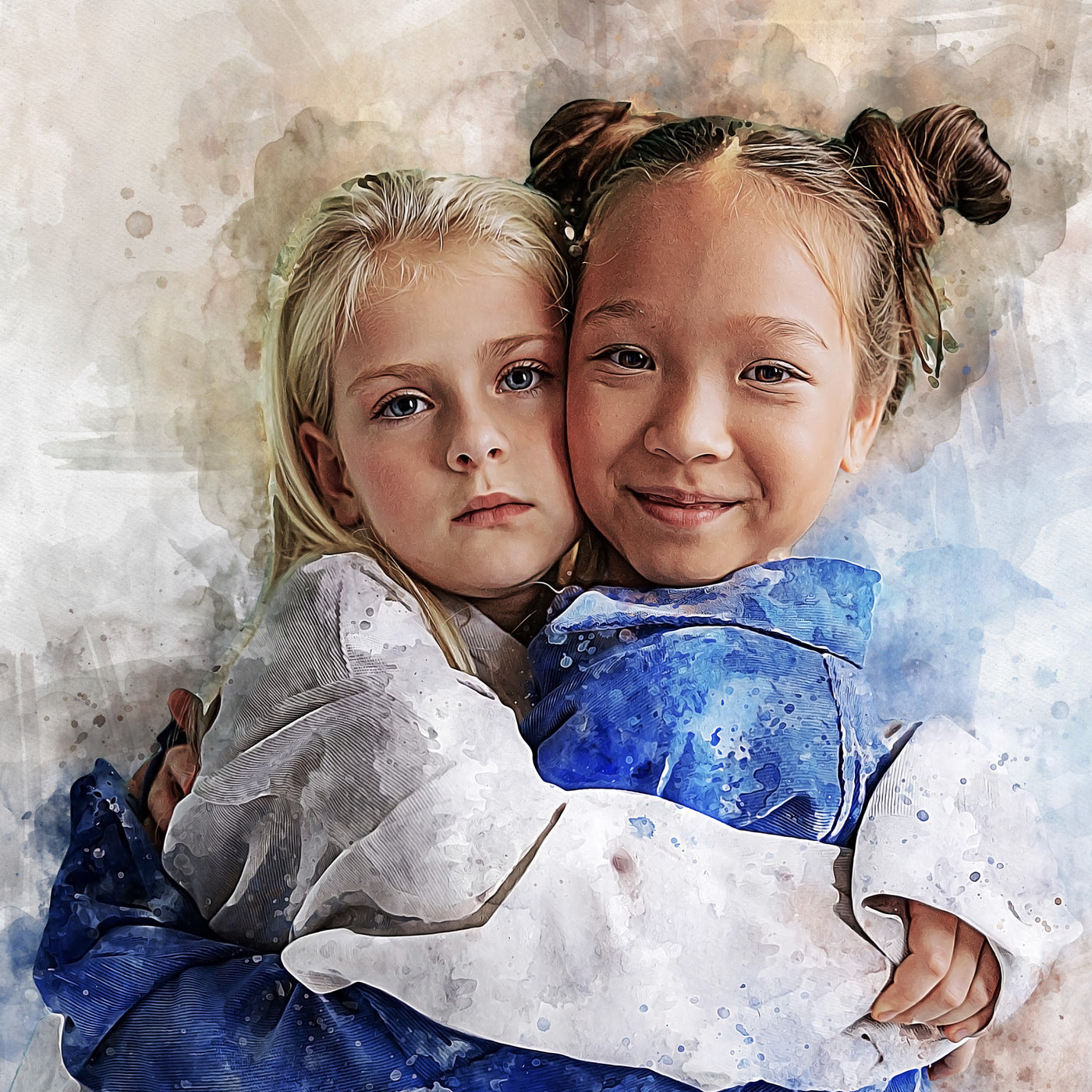 Custom Watercolor Portrait from Photo | Perfect Gift for Sisters and Twins