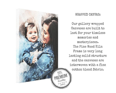 Personalized Baby Portrait | Watercolor Painting | First Birthday Gift