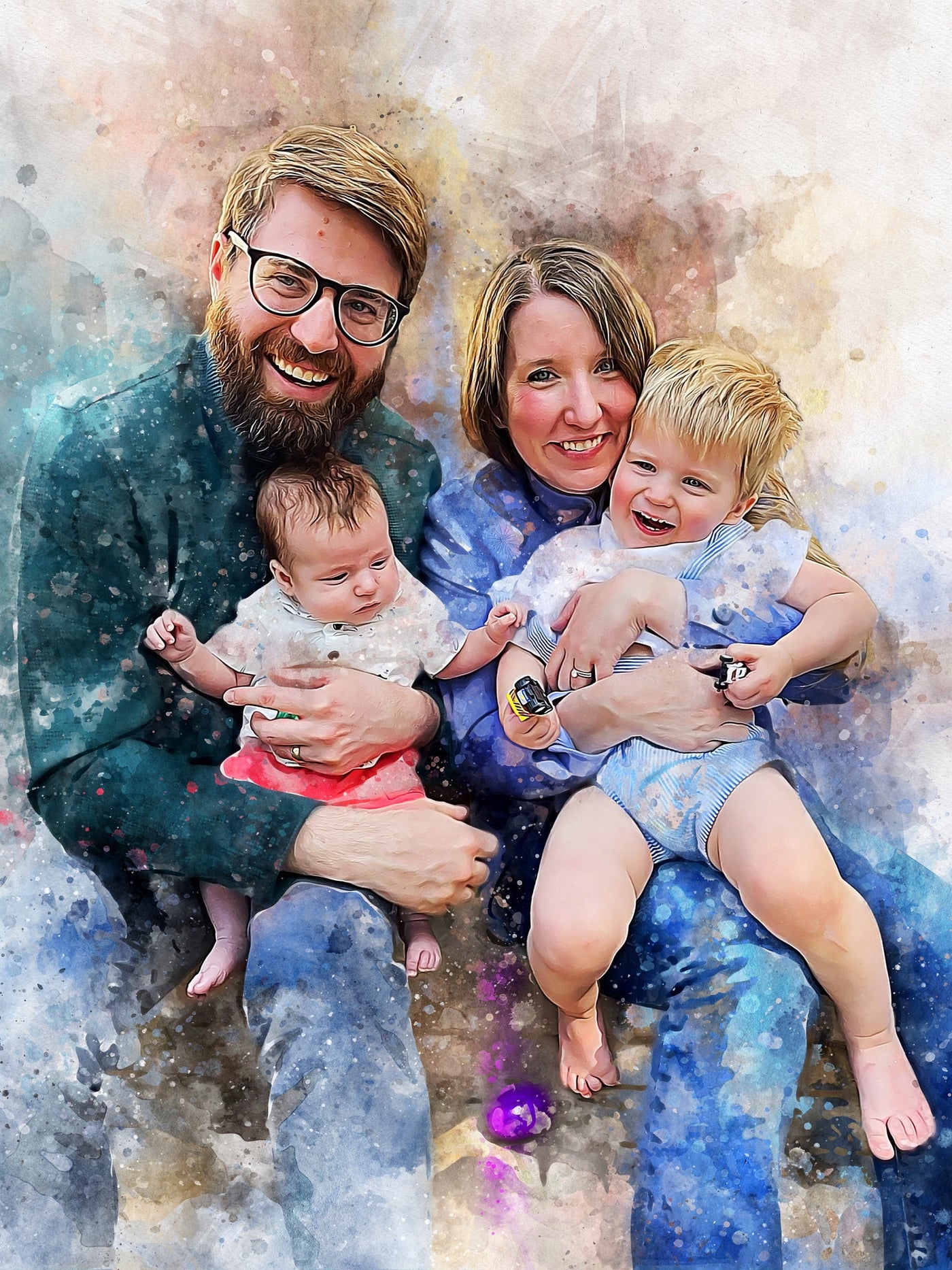 Family Watercolor Portrait | Custom Portrait Art | Personalized Gift