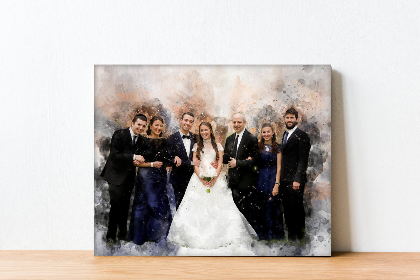 Digital painting from photo Personalized gift wall art Family painting Wedding Engagement Anniversary Watercolor personalized art Drawing