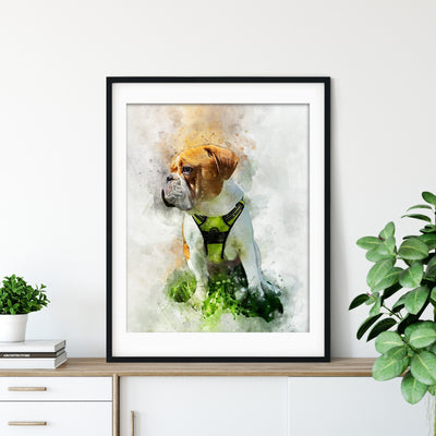 Dog parents gift Pet portrait canvas Painting from photo Custom watercolor portrait Dog portraits Dog mom Dog and owner Personalized Art