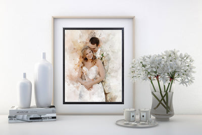 Custom Couple Anniversary Gift | Personalized Portrait from Photo | Canvas Art