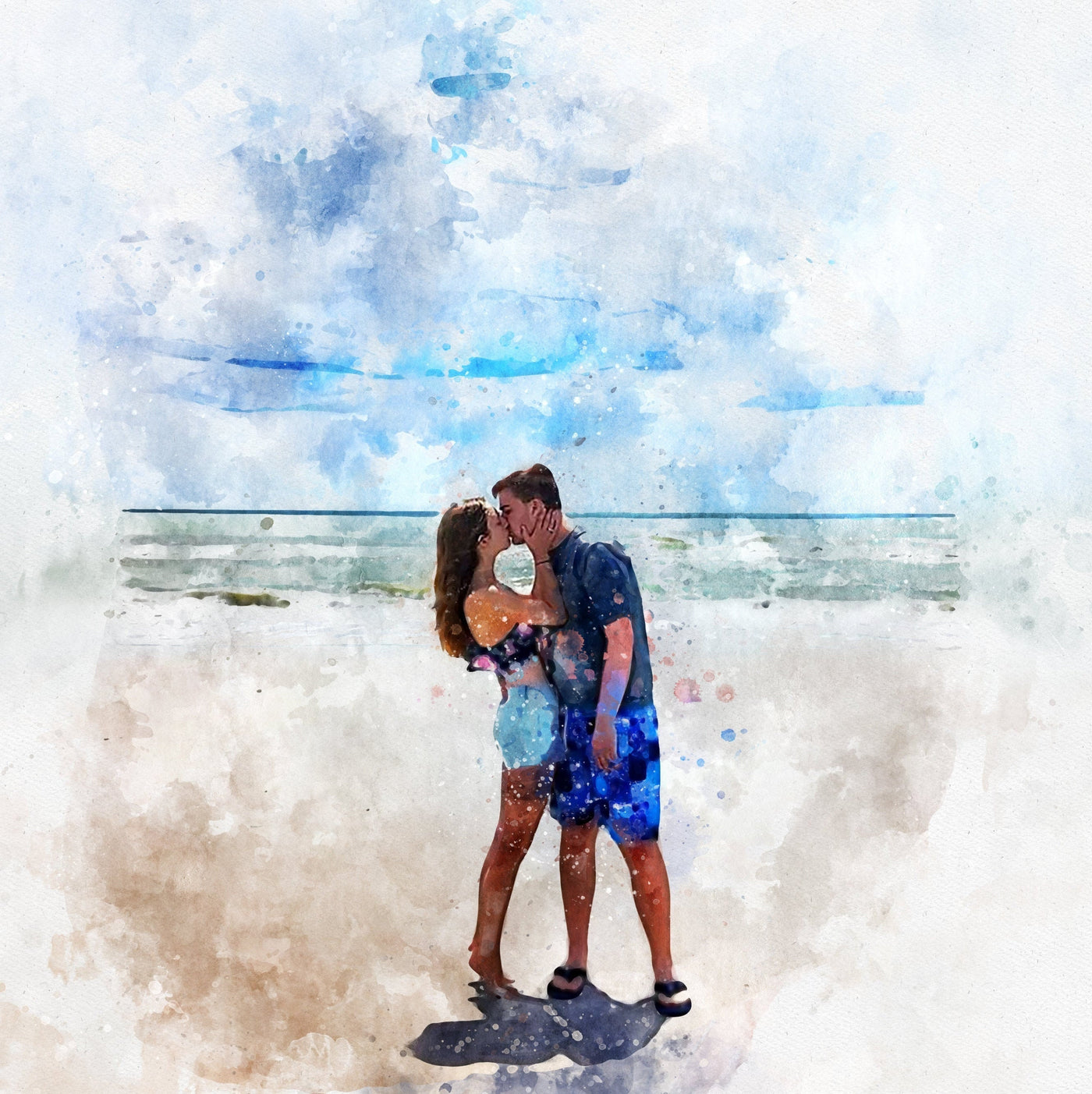 Personalized Watercolor Portrait from Photo - Perfect Honeymoon or Wedding Gift