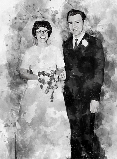 Black and white portrait Old photo restoration