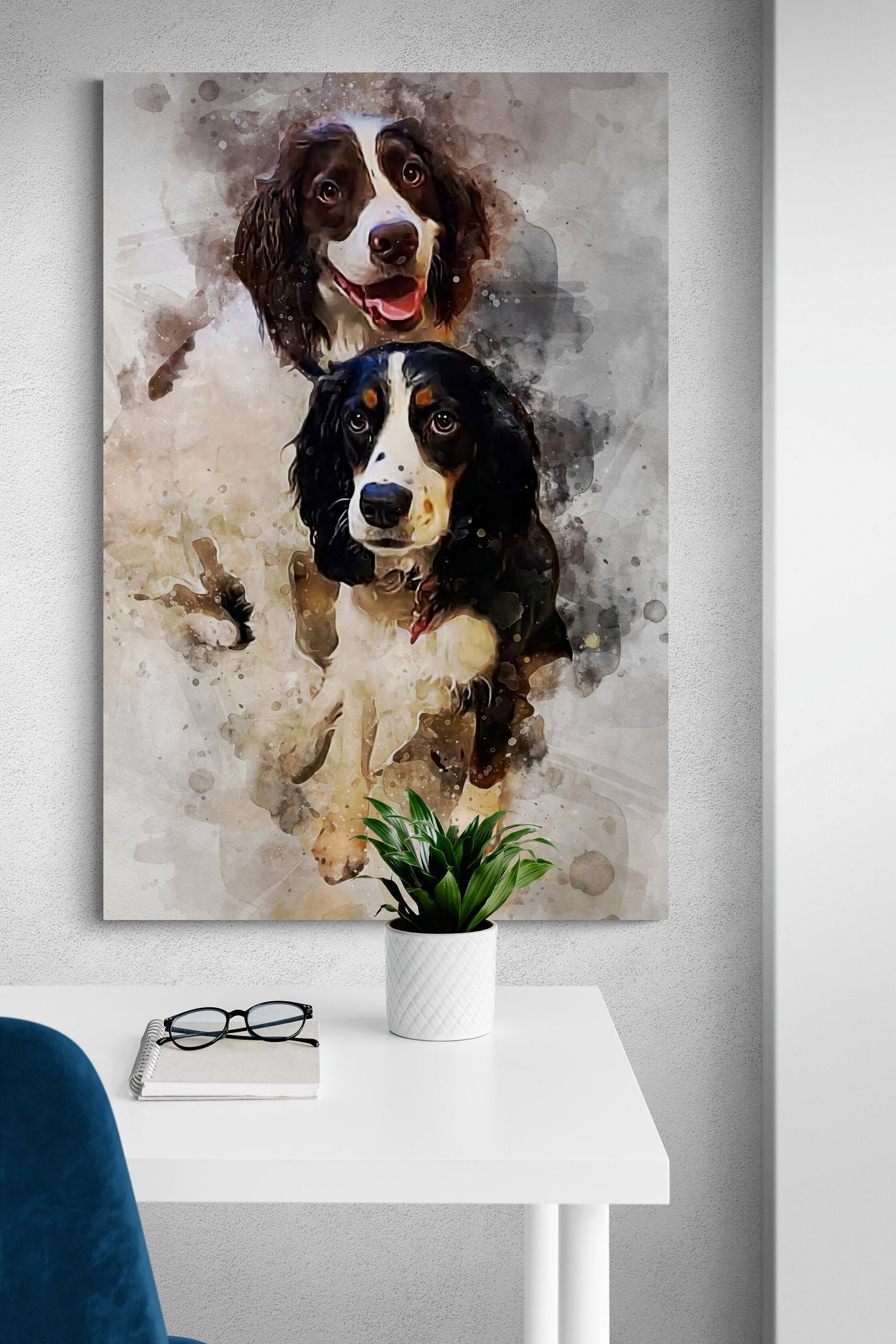 Pet loss gifts dog Portrait from photo Custom watercolor pet portrait Mom dog gift Dad dog gifts Canvas print gift for pet lovers Birthday