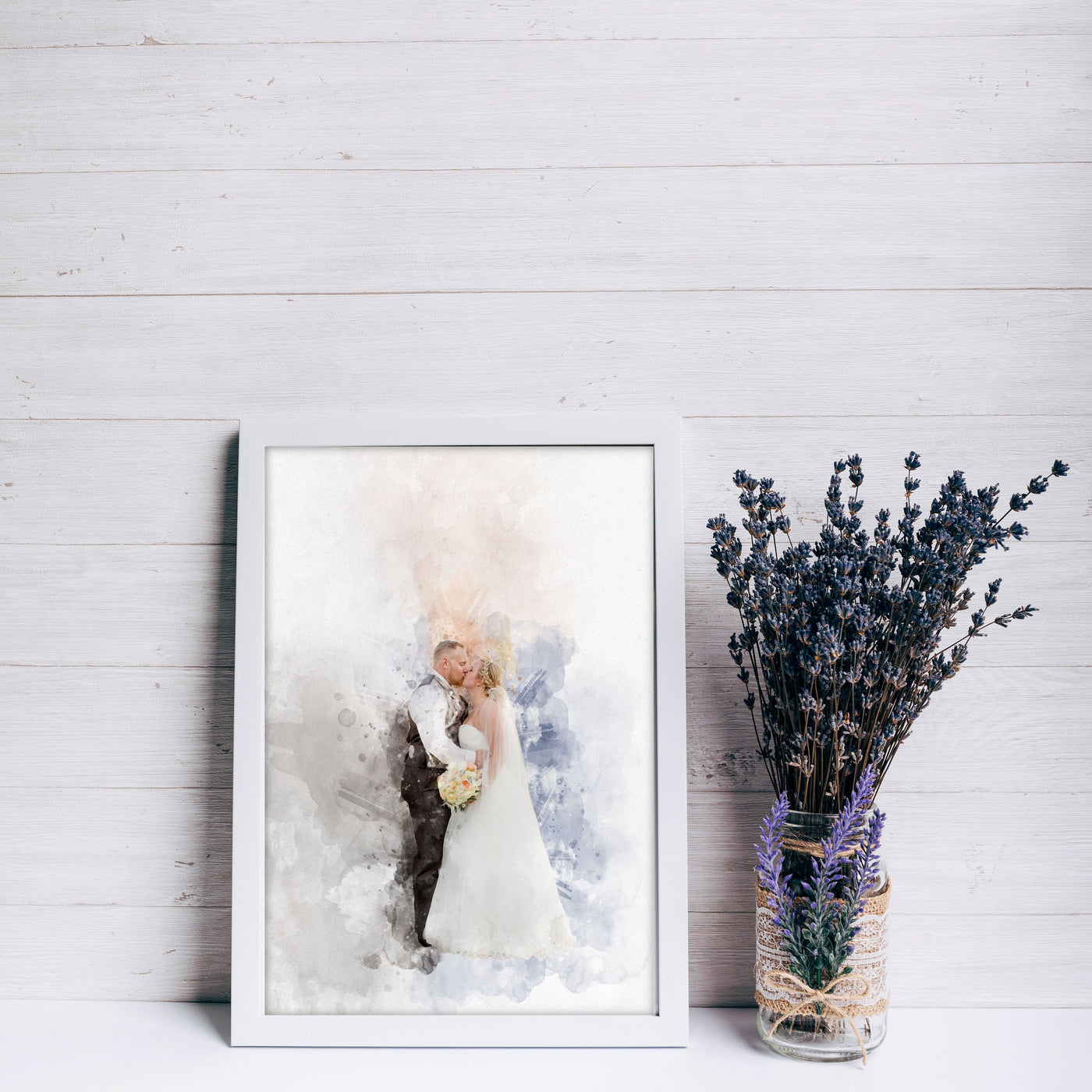 Wedding Memory Gift for Couple | Custom Portrait from Photo