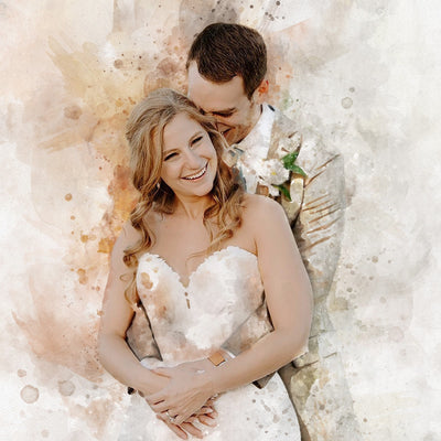 Custom Couple Anniversary Gift | Personalized Portrait from Photo | Canvas Art