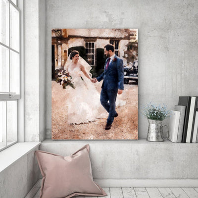 Wedding Memorial Gift for Couple | Personalized Wedding Portrait