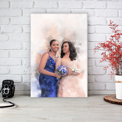 Wedding gift for sister in law for mom for daughter Mothers day Photo into drawing from photo custom Memorial gift for loss of mother