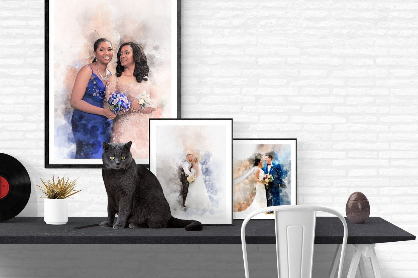 Wedding gift for sister in law for mom for daughter Mothers day Photo into drawing from photo custom Memorial gift for loss of mother