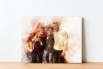 Personalized Family Wall Art Canvas Portrait | Custom Birthday Gift