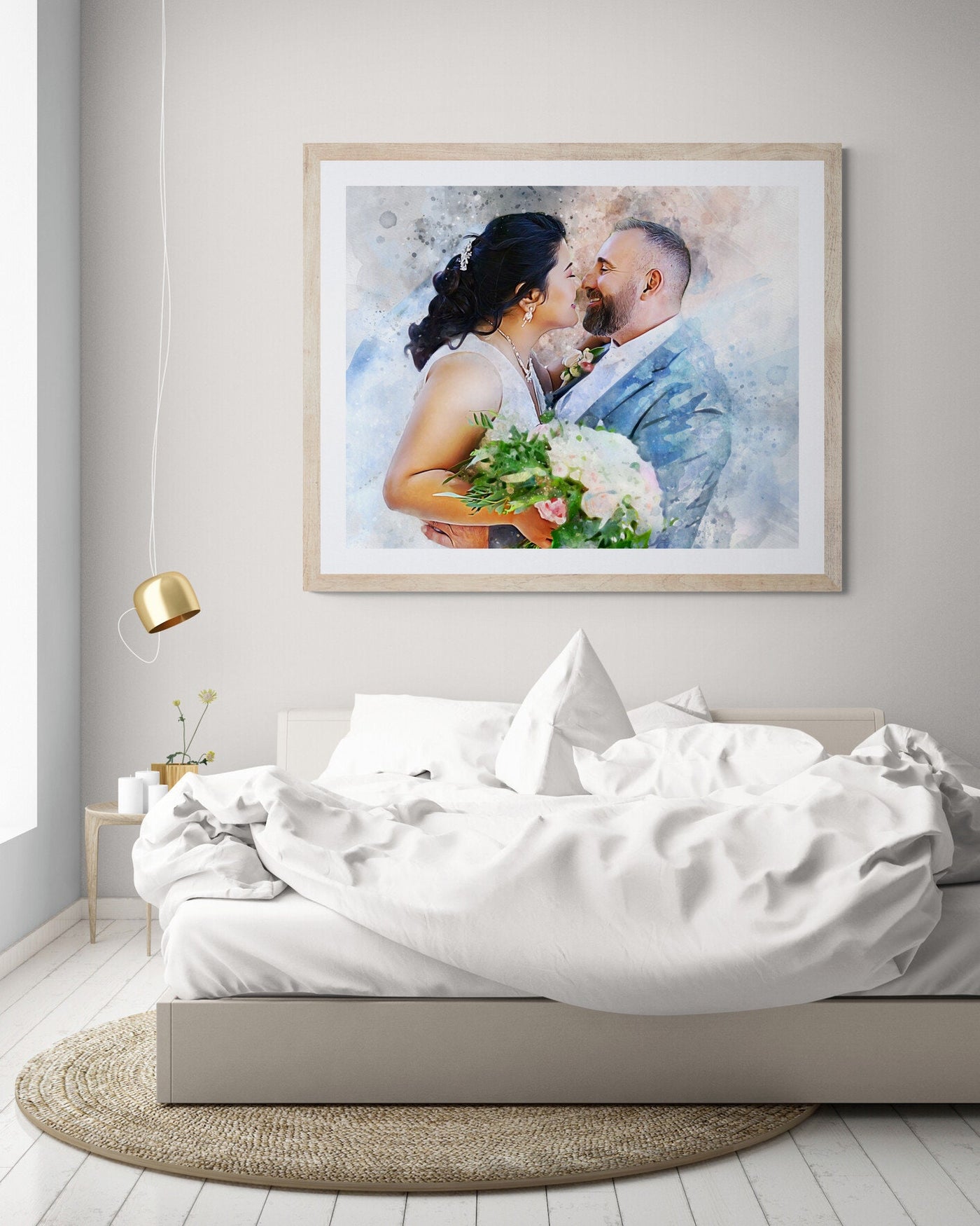 Personalized Wedding Anniversary Gift for Wife, Husband, and Couples | Custom Picture to Drawing Portrait
