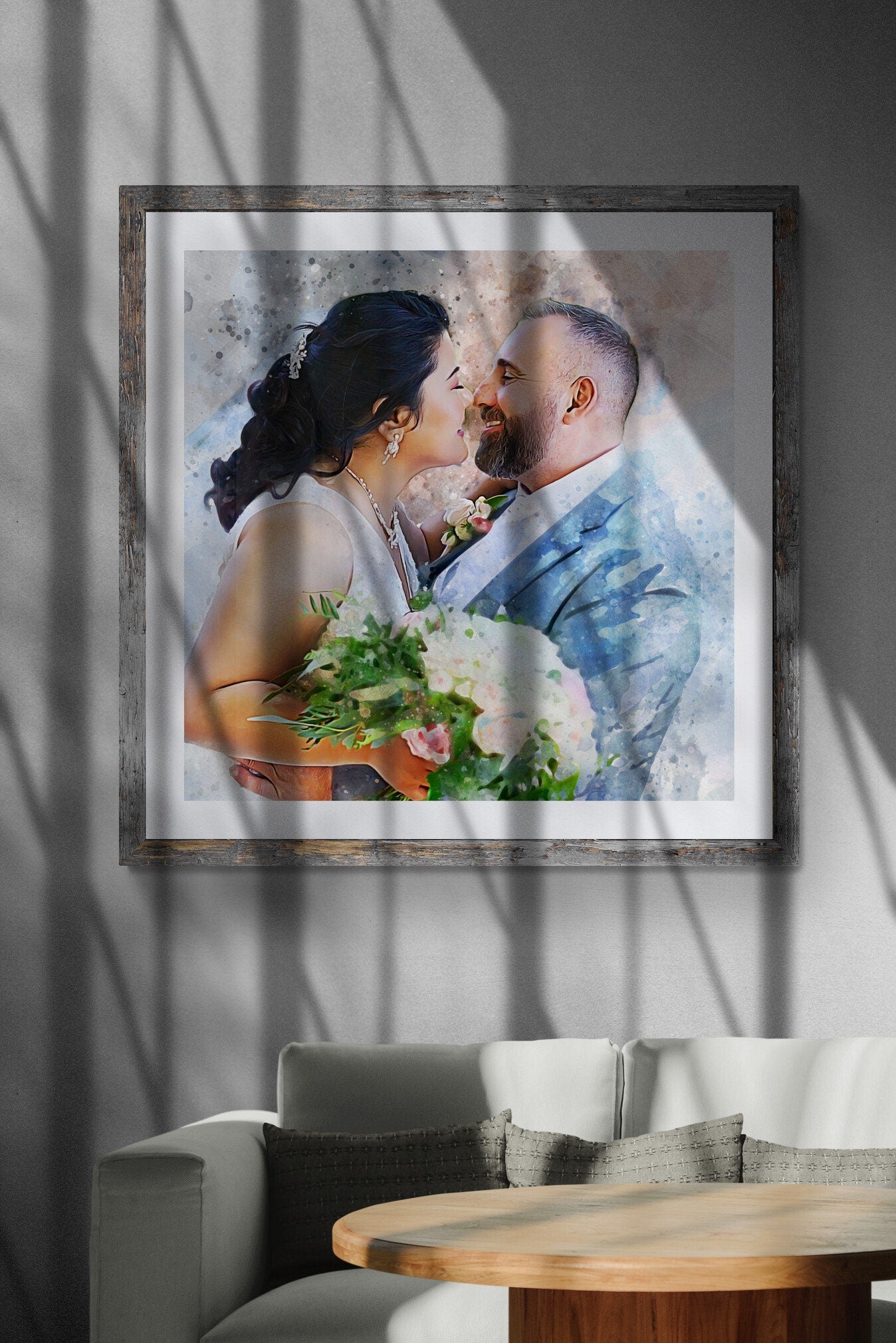 Personalized Wedding Anniversary Gift for Wife, Husband, and Couples | Custom Picture to Drawing Portrait