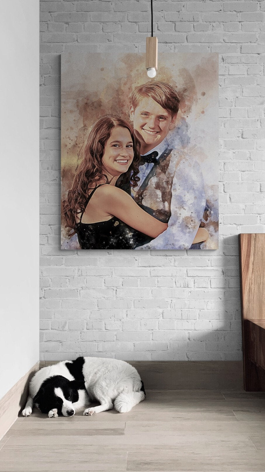 Personalized Brother-Sister Gift | Custom Kids Portrait Canvas