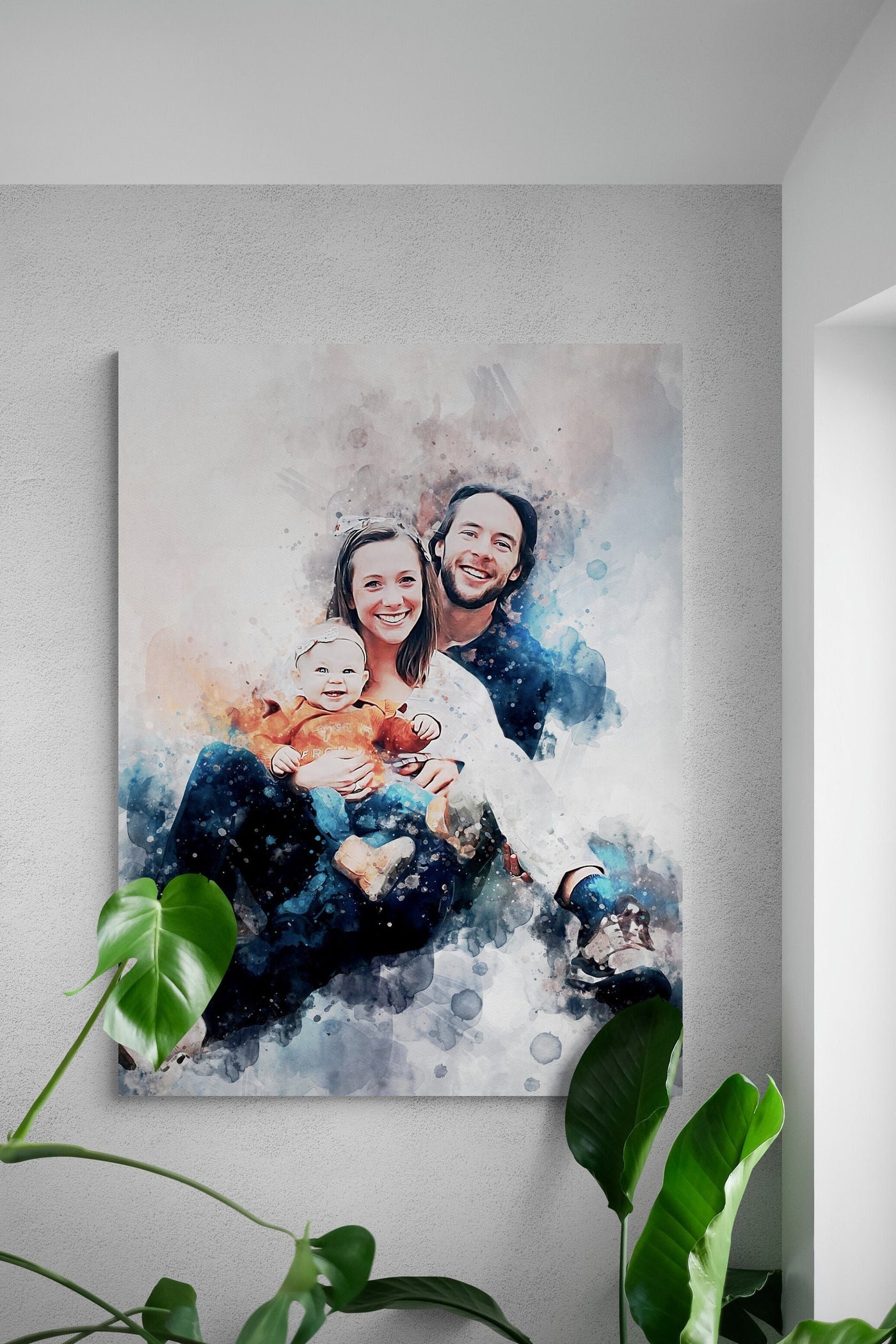 Personalized Nursery Portrait | Family Portrait with Kids | Anniversary and Father's Day Gift
