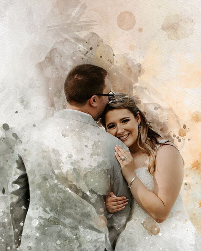 Wedding Portrait Sign-In Watercolor | Custom Painting on Canvas Art Print