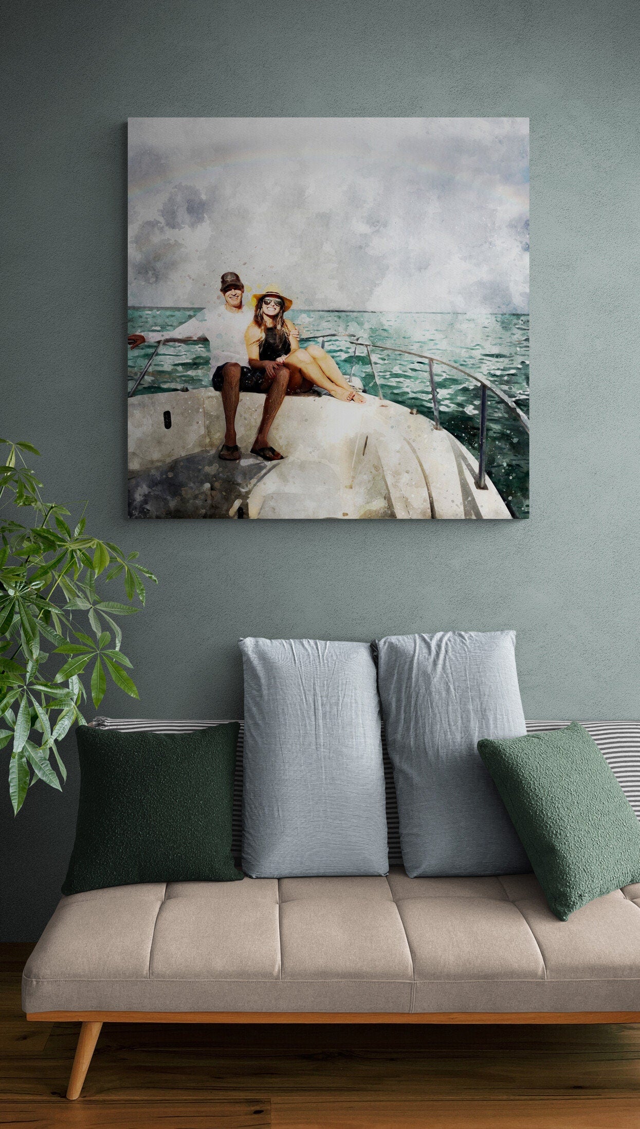 Personalized Engagement Portrait Gift for Her | Honeymoon Gifts for Couples