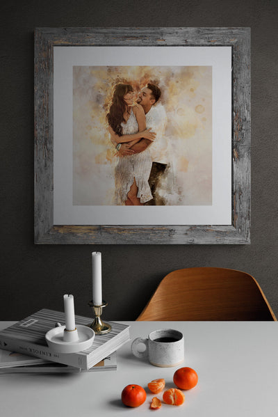 Honeymoon memory photo watercolor art print